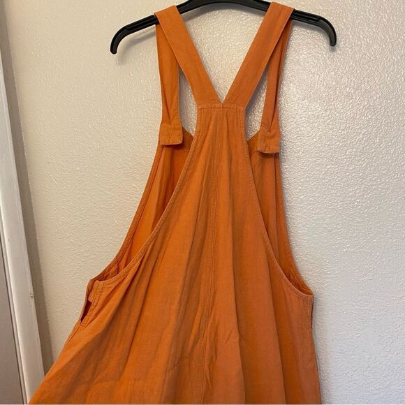 Sisstr Evolution Dessi linen lagenlook boho jumpsuit overalls wide leg orange L - Picture 4 of 14